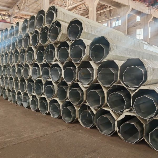 75FT 1200KGF Load Overhead Power Line Octagonal Galvanizing Steel Pole