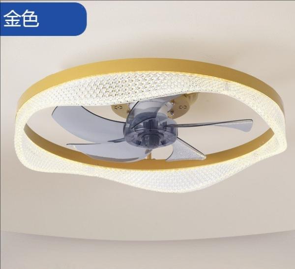 Lumière de ventilateur de plafond de chambre à coucher LED 60W à fréquence variable Dimmable Restaurant Mute Ventilateur de plafond invisible avec éclairage