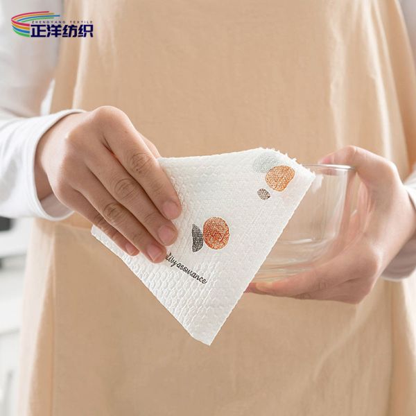 Wood Pulp PP Disposable Cloth Rags 25X8CM 160GSM Disposable Microfiber Towels