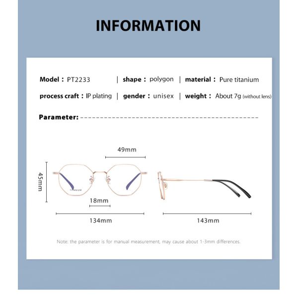 Бренд логотипа геометрических стекел рамки титана изготовленный на заказ для женщин