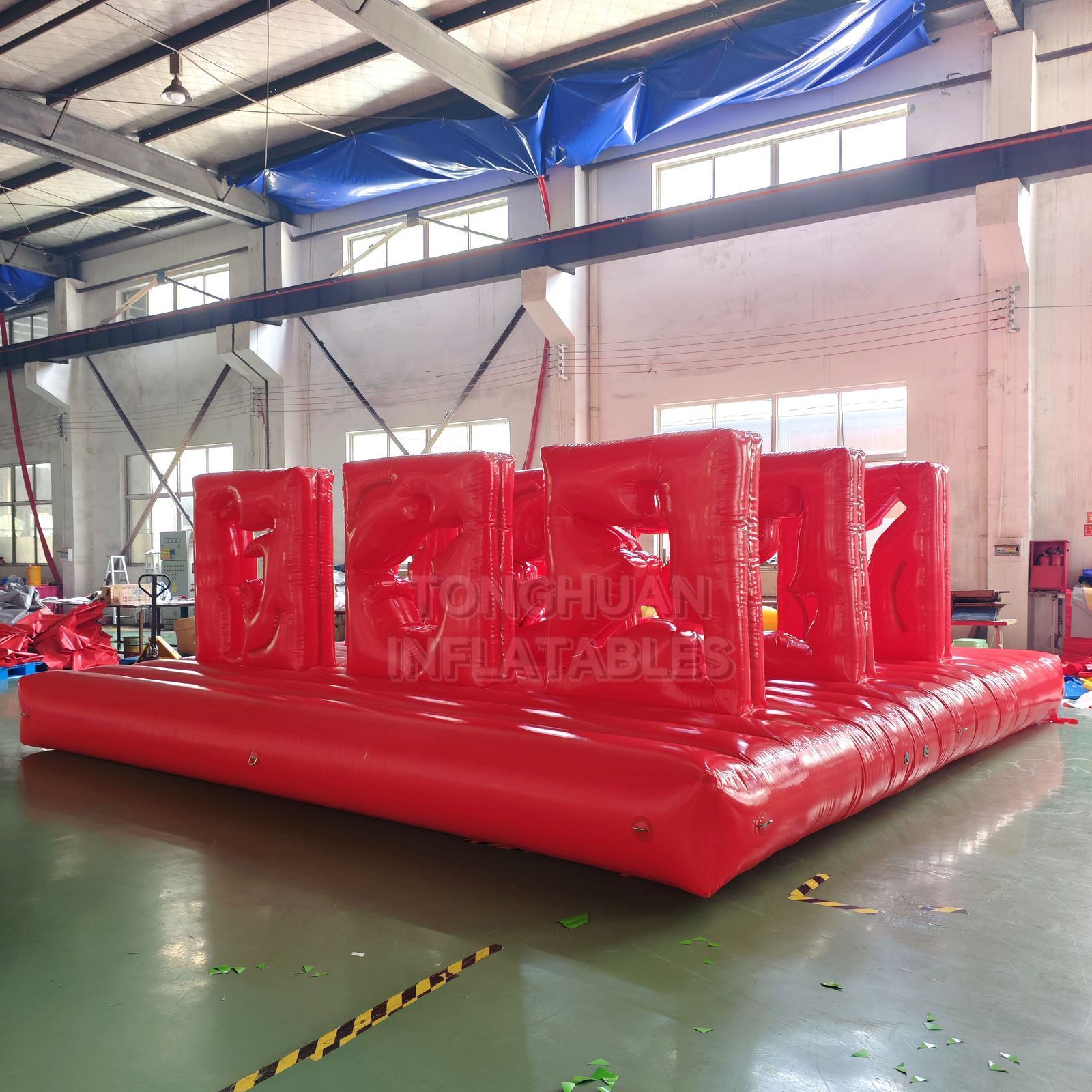 Commercial Inflatable Human Wall Challenge Game with 5 Cutout Panels for Events and Team Building