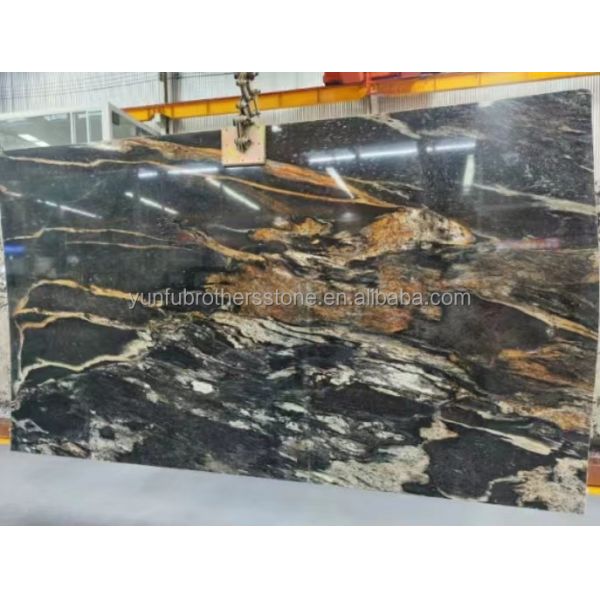 Chinese Granite Luxury Kitchen Countertop with Polished Black Gold Stone