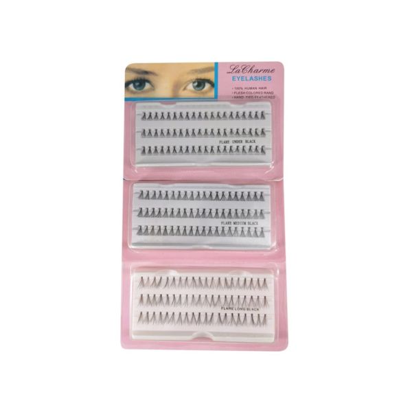 60pcs/Set Individual Black Natural Fake Eyelash Long Cluster Extension