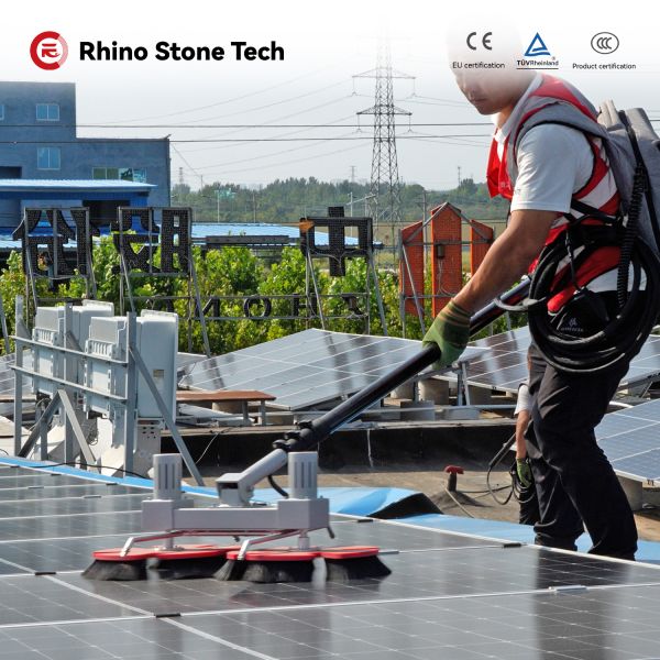 5.4m 7.5m Panel solar rotativo de pincel Batería de iones de litio Pro de la limpieza del panel solar