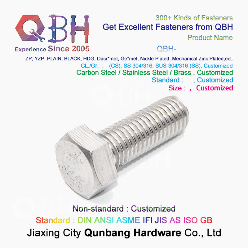 Стальное поверхностное покрытие равнины болта с шестигранной головкой 304 M2-M20