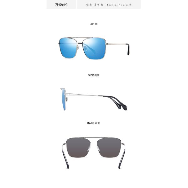 Women Men Metal Frame Polarized Sunglasses Black Green Blue TAC Lens Unisex