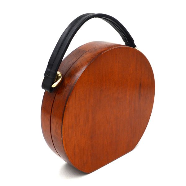 Handmade Vintage Wooden Clutch Bag Slim Timber Box Shaped For Dinner Party