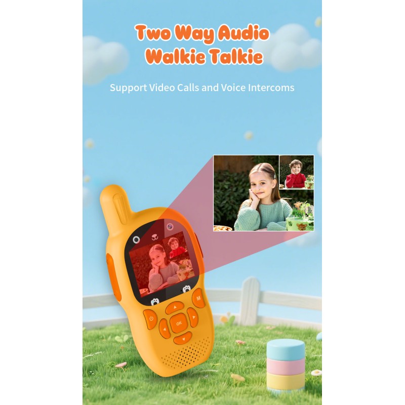 Brand New Children's Video Walkie Talkies Anti-Lost Design Long Range 500-1000mAh Battery Audio Interphone Funny Games Easy Use