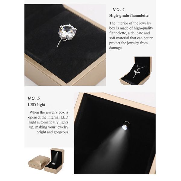 Customized Spray Paint Box Gift Packaging LED Light Jewelry Box