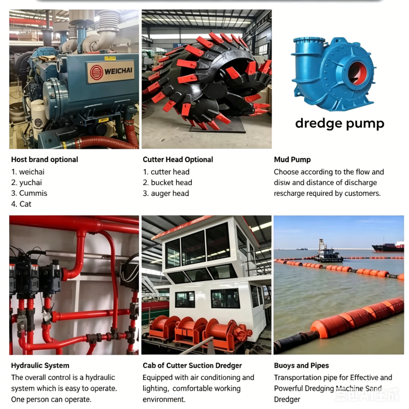 Wind-Powered Stainless Steel Cutter Suction Dredger with 1080m³/h Airflow for Efficient Gold Processing