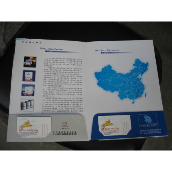 Custom Printing Brochures , Cardboard Folder Printing CMYK Colors With Pockets