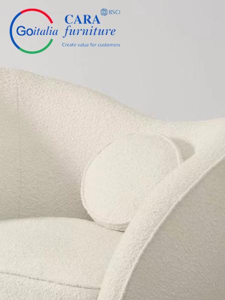 Newly Arrived Double Seat Armrest Polyester Sherpa White Simple Modern Style Chairs For Living Room Nordic