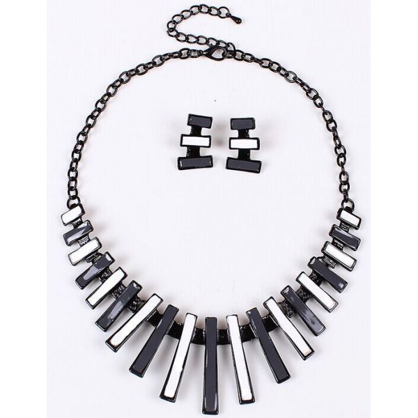 Hot models plating Wing Necklace Set black drop oil color