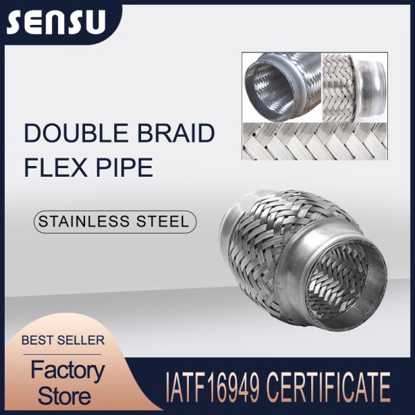 51*150mm Wire Braid Flexible Automotive Exhaust Pipe Inside Interlock