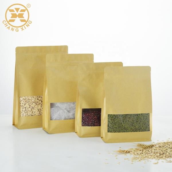 1kg BOPP Matt Finish Zip Lock Resealable Paper Bags With Window For Tea Powder Stand Up
