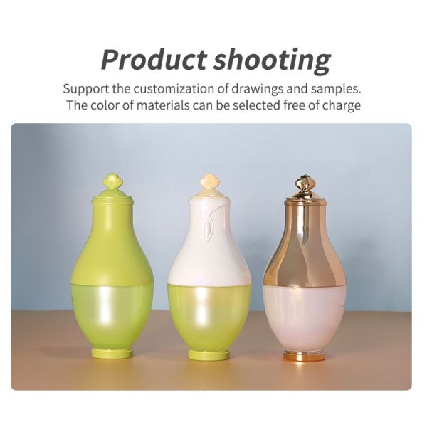 50g Cosmetic Jars Gold Empty Face Cream Containers Cosmetic with Plastic Cap