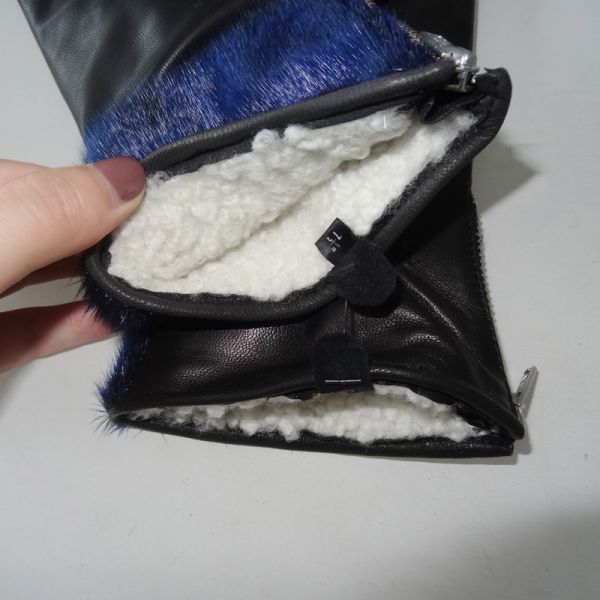 Sheepskin Womens Soft Leather Gloves Wool Lining Simple Classic Style