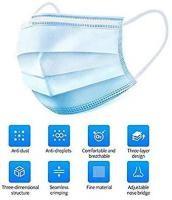 Earloop Sanitary Disposable Face Mask 117g / 50pcs Weight 175mm * 95mm Size