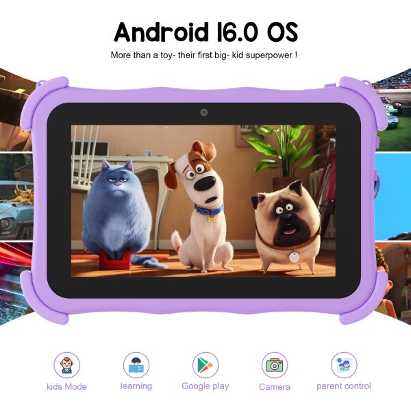 C idea Youth 7 Inch Tablet Android 16 with tf card slot, WiFi,8GB +256GB, 1024*600 CM89