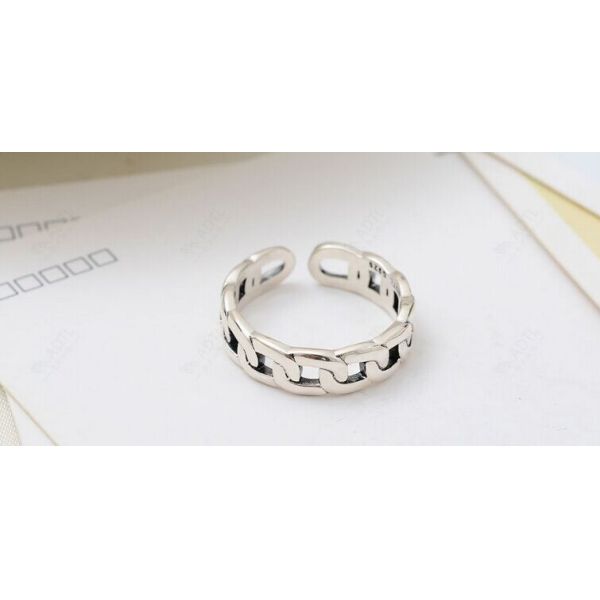Men and women of European and American style fashion chain ring Rings S925 Silver