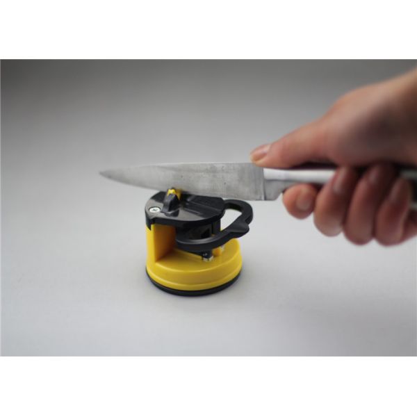 Round Double Kitchen Knife Sharpener With Suction Pad , Blister Packing