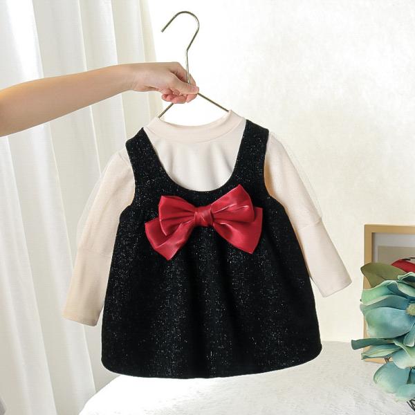 110cm 12kg Corduroy Children'S Dress Clothing White Shirt Long Sleeve With Bowknot