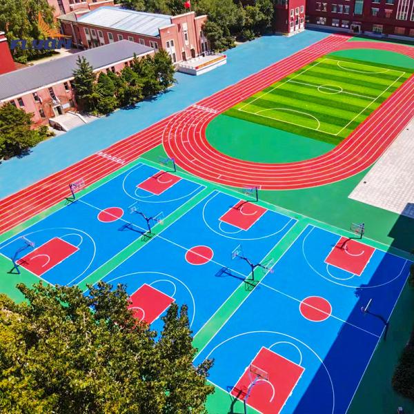 Polyurethane Plain/Textured Surface Sports Courts certificados pela ITF com resistência ao fogo classe 1