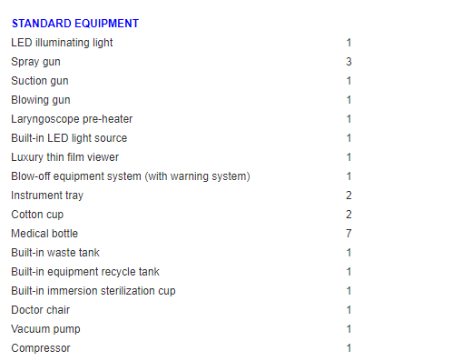 CE Approved Ent units Treatment workstation Unit Price with Ent Patient Chair
