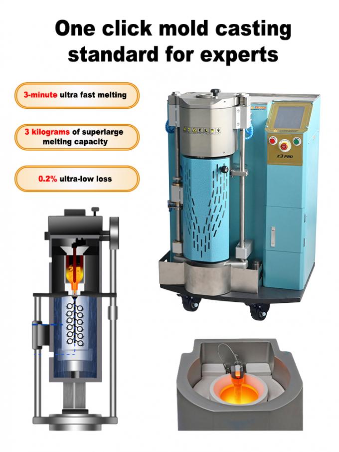 3KG Full-auto Vacuum Pressure Casting Machine with 0.1%-0.2% Gold Loss for Jewelry Production