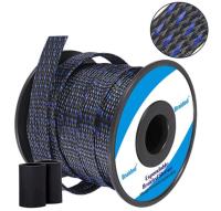 Chama trançada expansível da luva do ANIMAL DE ESTIMAÇÃO preto e azul - abrasão retardadora resistente