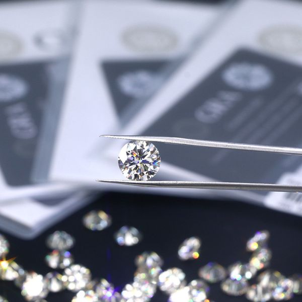 Отрезок Moissanite камня 6.5mm диаманта цвета GRA Moissanite d гениальный