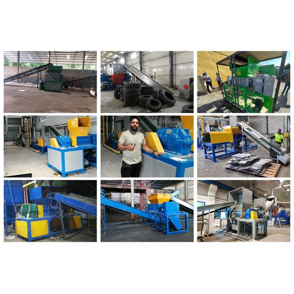 High Efficiency 2 Shaft Plastic Recycling Machinery Tires Scrap Tyre Metal Shredder Machine
