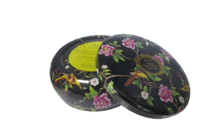 D112mm Belly Shaped Candle Tin Box Printing For Holiday , Candle Tins With Lids