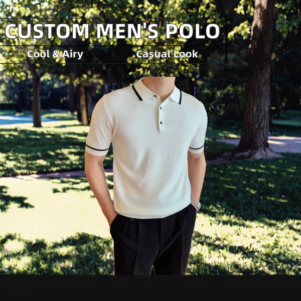 Customizable Men's Summer Fashion Cool for Polo Shirt 100% Polyester Solid Pattern Casual Slimming Short Sleeved