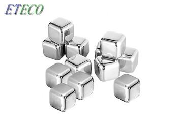 Customized Engraved Wine Stainless Steel Ice Cubes Gift Box Pack 8pcs