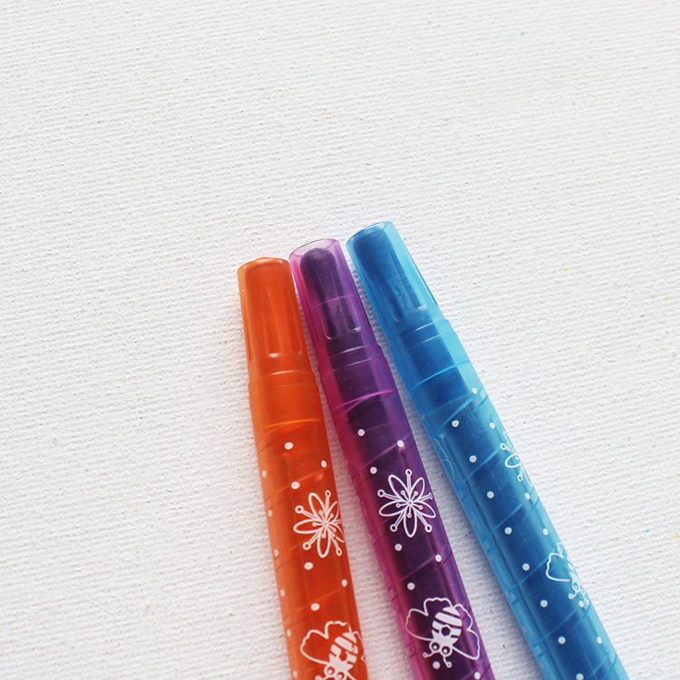 Cheap Price Cartoon Printing 12pcs Twist Crayons for Kids