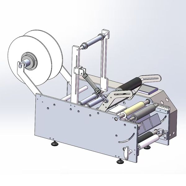 Round Bottle Labeling Machine Semi Automatic Desktop Label Applicator for Juice Beer Red Wine Bottles