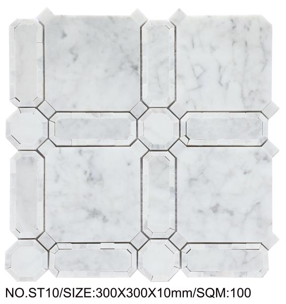 Vert clair et beige 300x300mm Mosaïque en pierre naturelle pour cuisine et salle à manger