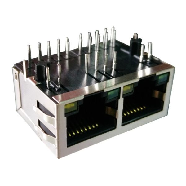 ARJM12A1-811-AA-CW2 Rj45 1x2 Dual Port Magnetics Ethernet Jack 2.5G Mbps