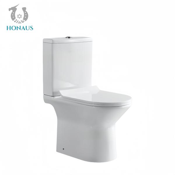 Modern Two Piece Toilet Bowl Hotel Apartment Use Ceramic White Dual Flush Floor Drain