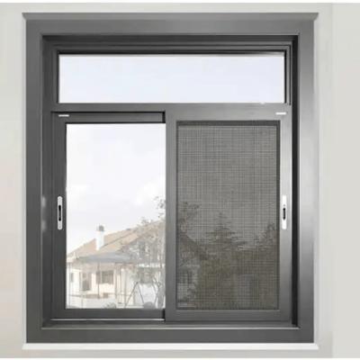 Wood Crate Packing Aluminum Sliding Window with Double Pane Tempered Clear Glass
