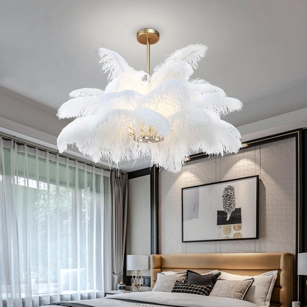 Nordic bedroom Josephine feather chandelier modern lighting art decor chandelier(WH-MI-154)