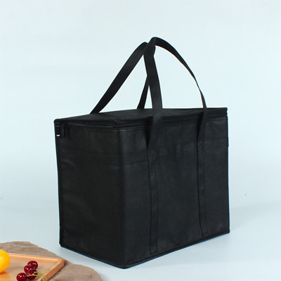 Black Reusable Insulated Grocery Shopping Bags For Food Transport Storage