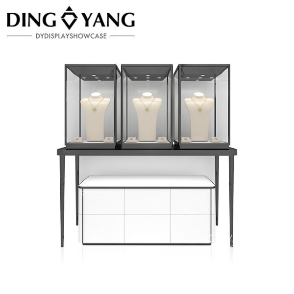 High End Wood Glass Jewelry Display Case Lighting, Showcases Factory Manufacturer, High Quality With Affordable Price