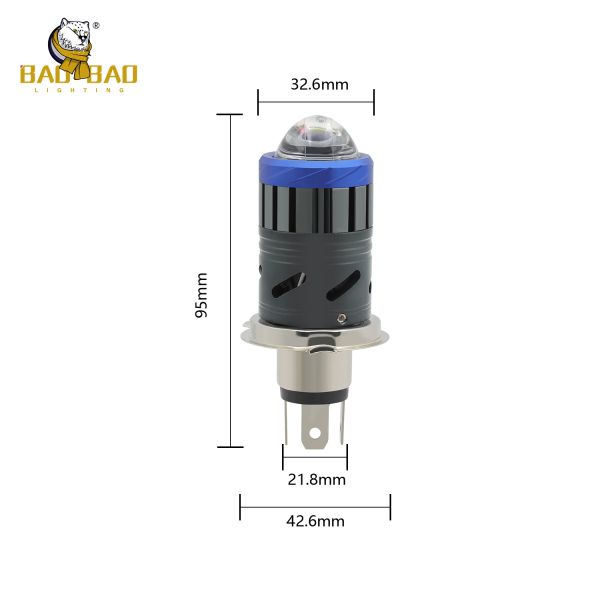 H4 Metal Lens Bike Headlight Lamp White Yellow 80V LED Light