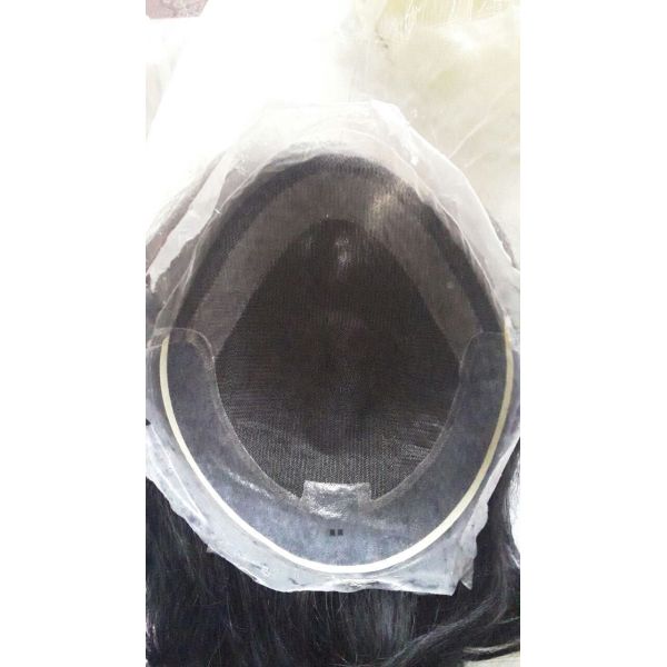 French Lace With Bio Thin Skin Back Men Toupee Wigs Brazilian Virgin Hair Natural Hairline