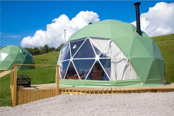 Luxury Camping Site Geo Dome Tent , Transparent Dome Tent 30 Square Meters House Family Hotels Tent