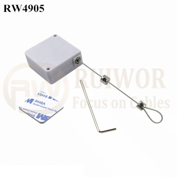 RW4905 Square Ratcheting Retractable Tether Plus Ratchet Function Plus Adjustalbe Lasso Loop End By Small Lock And Allen Key