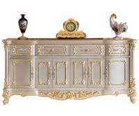 Le salon de luxe TV rayonne le Cabinet de plancher découpé par or antique de laque de HDF