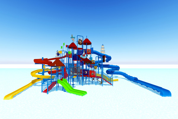 Holiday Resorts Water Playground Equipment Hot Dip Galvanizing Steel Structure